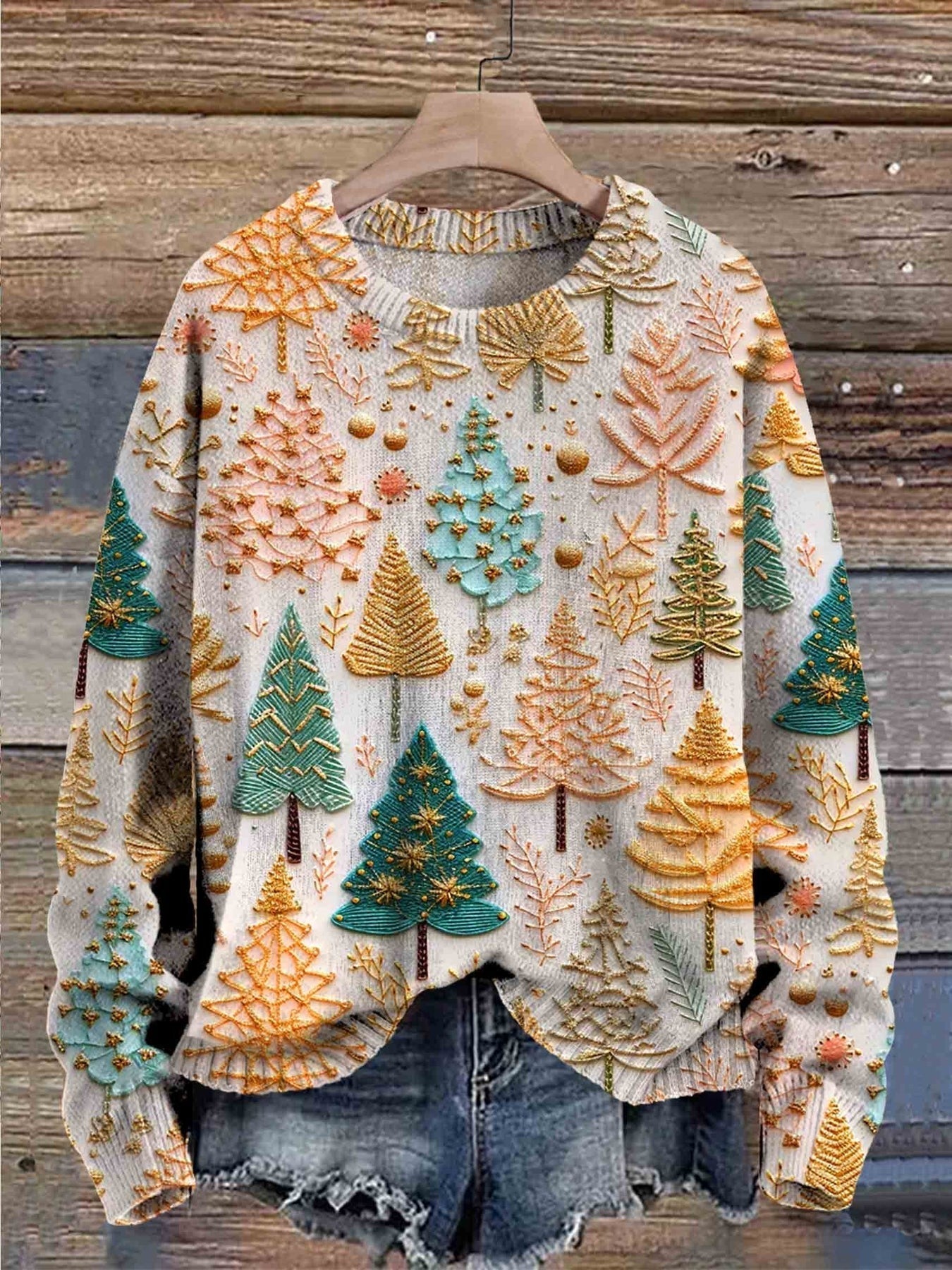 Spirit™ | Knitted Sweater with Christmas Trees