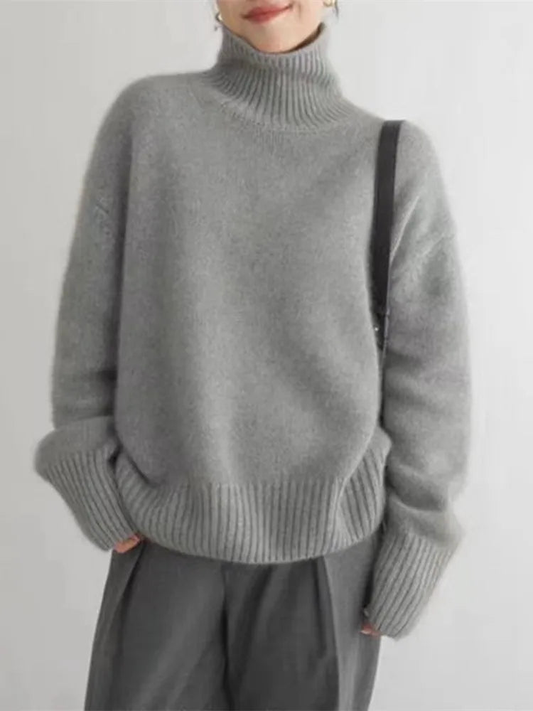 Hazel™ | Cozy High-Neck Wool Sweater