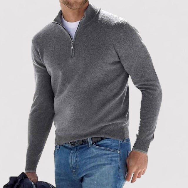 Ricardo Cashmere Men's Half Zip Sweater