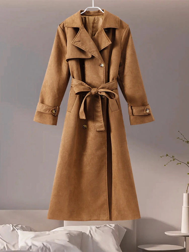 Alure Faux Suede Trenchcoat