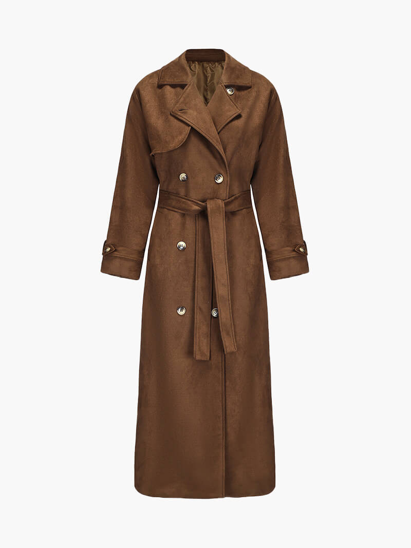 Alure Faux Suede Trenchcoat