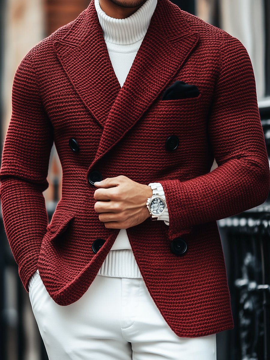 Vintage Luxe Knitted Blazer